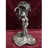 Art nouveau silver plated figure of a lady.