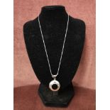Silver 925 locket set with black effect on a silver 925 chain.