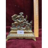 Victorian Brass Door Stop George and The Dragon