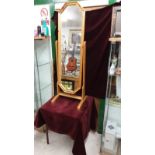 Antique pine cheval mirror.