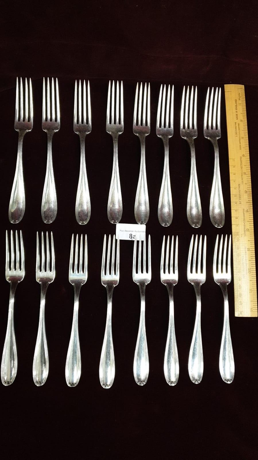 16 Sterling Silver Hallmarked Large Dinner Forks 784 Grams