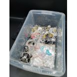 Box of charm bracelet making items together with costume.