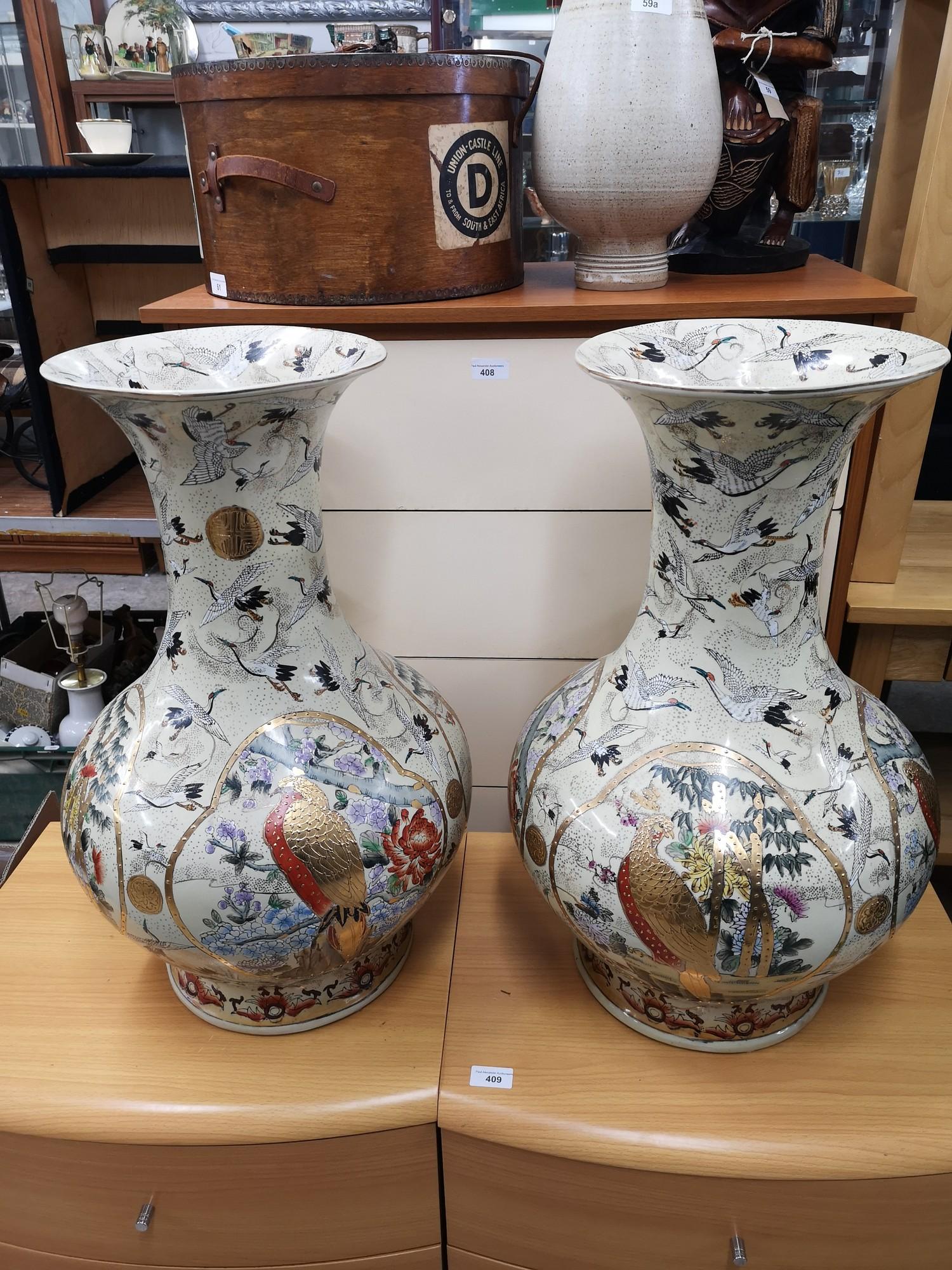 Large pair of Chinese porcelain vases.