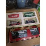 Uni gate bus set together with matchbox fraser foden truck set boxed