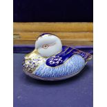 Royal Crown Derby mallard duck paperweight with stopper.