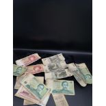 Lot of foreign bank notes.