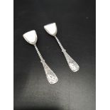 Pair of foreign silver salts shovels marked FB.
