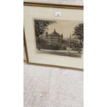 Large Etching Of The Bank Of Scotland Building Signed