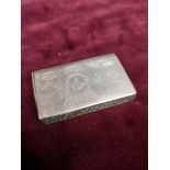 Masonic white metal vesta case.