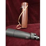 Nickel marburg spotting 15x60 x supra spotting scope with leather casing.
