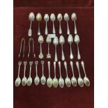 Large Selection Of Silver Hallmarked Spoons and Tongs 361 Grams.