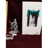 Large Swarovski Masquerade Harlequin Figure With Box and Plaque