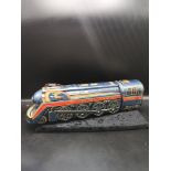 VINTAGE 1960's GOLDEN FALCON BATTERY OPERATED, TIN PLATE TOY TRAIN.