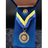 Boxed rotary medal with presentation box.