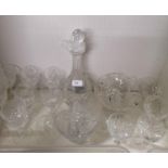 Collection of crystal etc. Includes decanter and glasses.