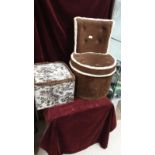 Tapestry Covered Slipper Box & Bedroom Chair