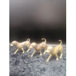 3 Heavy Bronzed Dog figurines