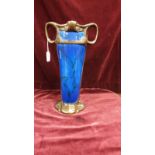 Large Stunning Art Nuveau Bretby Vase With Celtic Design Marbled Panels 37 cms Tall