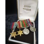 Bar of 4 military dress medals.