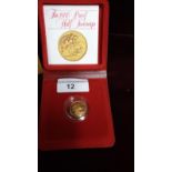 Proof Half gold sovereign dated 1980. In Original Case Sealed Mint