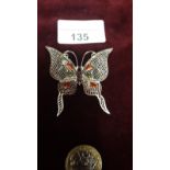 Silver Filligree Butterfly Brooch