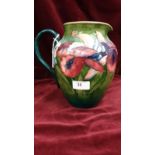 Large Rare Early Moorcroft Water Jug In Orchid Pattern 26cm In Height