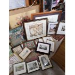 Large lot of large print s of still life map , prints samples