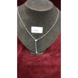 Bling Silver Necklace Set With Cubic Zirconia Stones 20 Inches 6g