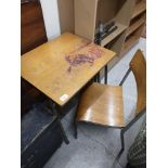 Retro schools kids desk with matching chair.