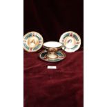 Garniture Of Plates and Cup with Saucer Vienna Pottery Mark Austria.
