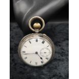 Silver Hall marked chester pocket watch, movement working needs replacement front.