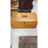 Large antique campaign Wooden Trunk.