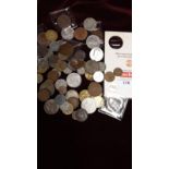Selection Of Coins To Include American Dollars, pennies Krone ect