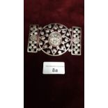 Continental Possibly Arabic White Metal Belt Buckle With 4 Armed God Centre Panel.Arabic Style