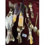 Selection of E.P Cutlery Including Scottish Porridge Spoons