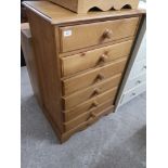 Heavy pine 6 drawer chest.