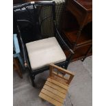 Bamboo style chair together with childs chair .