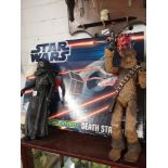 Star wars death star attack scalextrics together with 2 star wars toys kailo ren and chewbacca.