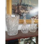 Large Crystal Vase 26CM Tall Crystal Decanter with Stopper And Crystal Water Jug