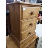 Pine 3 drawer side table.