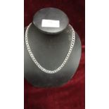 Hallmarked Solid Silver Curb Link Necklace length 18 inches 33g