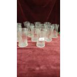 Suite Of Victorian Crystal Etched Glasses. Set 12