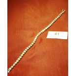 Silver Tennis Bracelet Set With Cubic Zirconia Stones Hallmarked Edinburgh 1999 Length 7.25 Inches