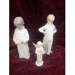 Lot of Spanish pottery to include Lladro figure.