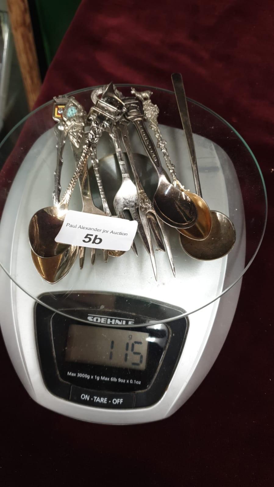 Selection of contential white metal spoons etc. 115 grams. - Image 2 of 2