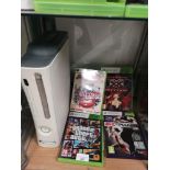 Xbox 360 console no leads with games.