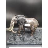 Heavy cast iron bronzed elephant figure.
