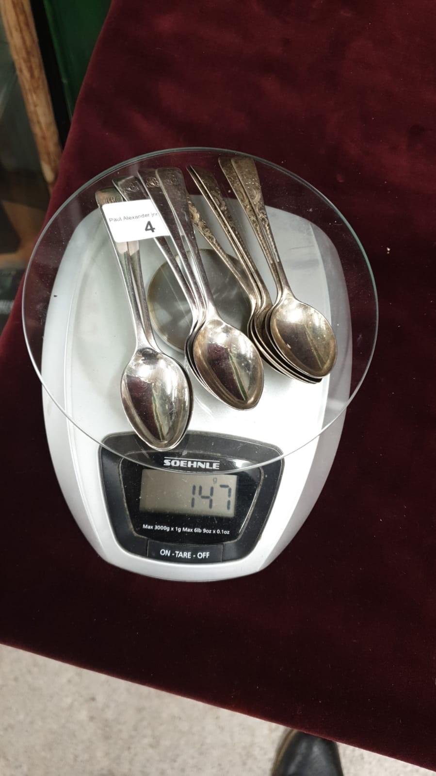 Selection of silver Hall marked spoons. 147 grams.. - Image 2 of 2