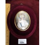 Stunning Portrait Of Young Lady In Victorian Attire Signed Ruby