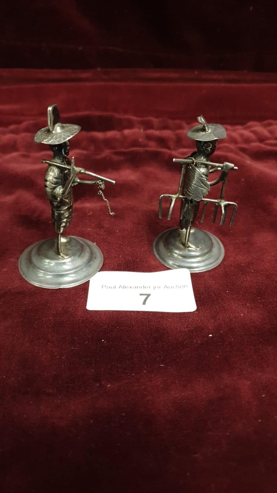 2 sterling silver oriental gentleman figures. - Image 2 of 2